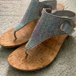 White mountain wedge sandals